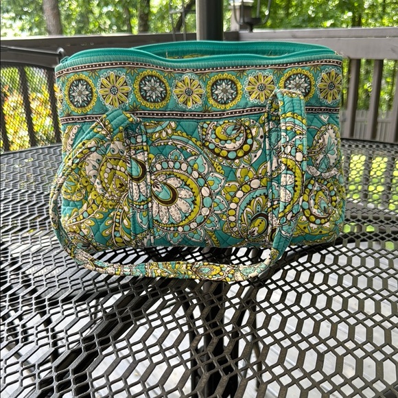 Vera Bradley Green and Yellow Quilted Tote - Picture 1 of 4